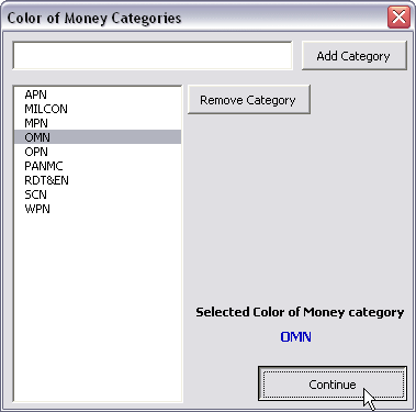 Color of Money Manager Dialog