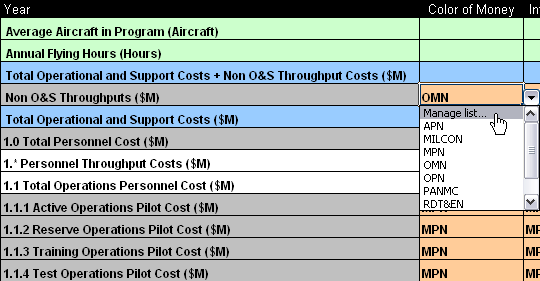 Setting Color of Money Categories on the Imported Worksheet